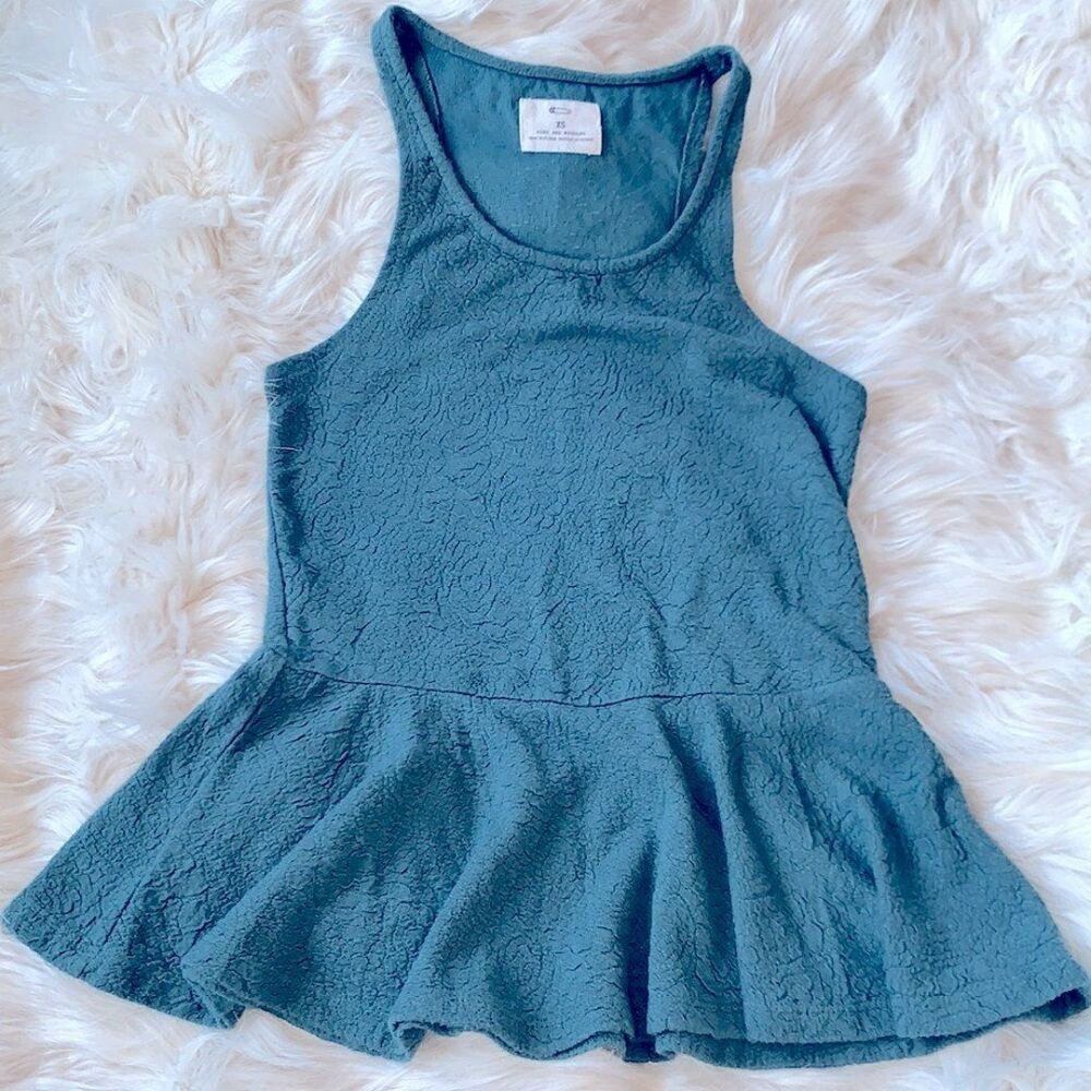 Urban Outfitters Pins and Needles Teal Peplum Top XS